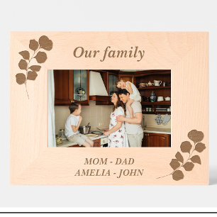 Simple Family Flowers Custom Wood Picture Frames