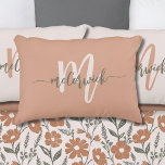 Simple Family Monogram Name Terracotta Accent Pillow<br><div class="desc">Simple Family Monogram Name Terracotta Accent Pillow</div>