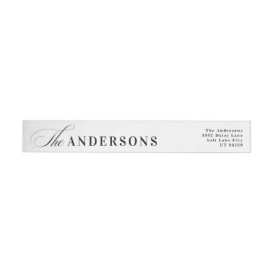 Simple Family Name Minimalist Return address label