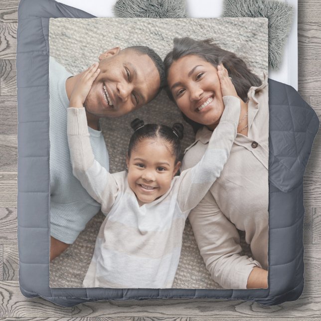 Simple Family One Photo Name Fleece Blanket (Creator Uploaded)