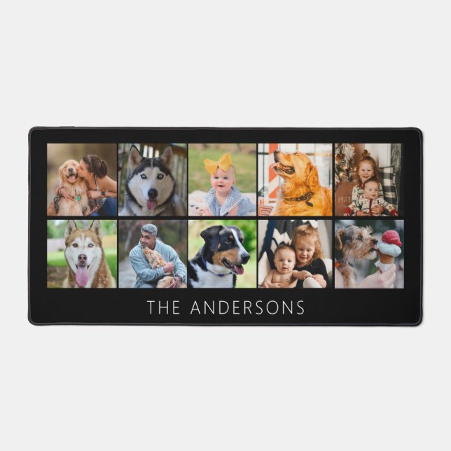 Simple Family Pet 10 Photo Collage Custom Desk Mat (Front)