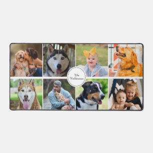 Simple Family Pets 8 Photo Collage Custom Desk Mat