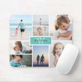 Simple Family Photo Collage & Monogram Mouse Pad (With Mouse)