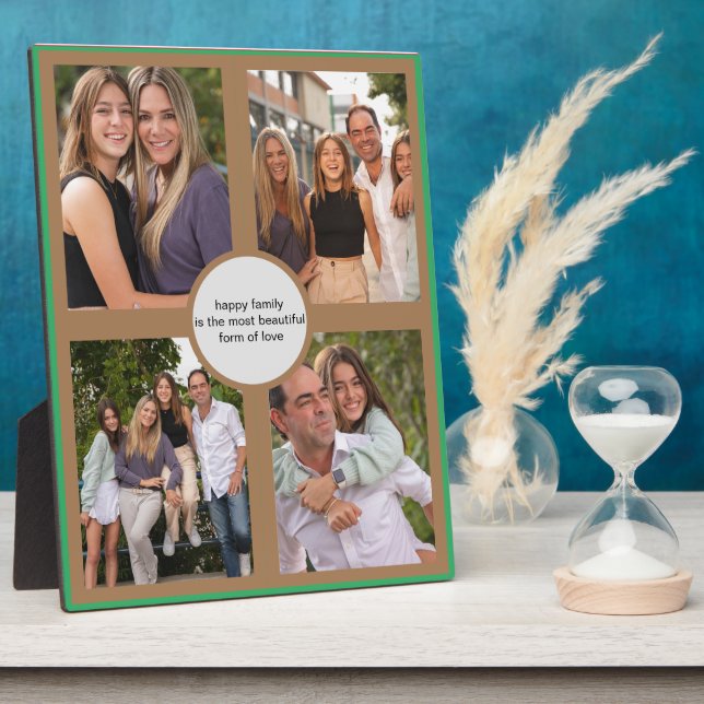Simple Family Photo Collage Tabletop plaque  (Side)
