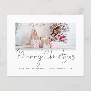 Simple Family Photo Script Merry Christmas Card
