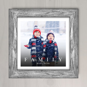 Simple Family Photo Typography Minimalist Vignette Print
