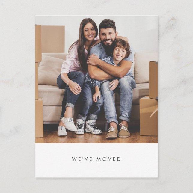 Simple Family Photo We've Moved New Home Address Postcard (Front)