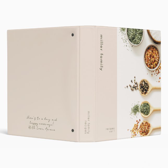 Simple Family Recipe Wedding Gift Message Binder (Background)
