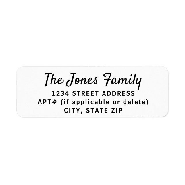 Simple Family Return Address Label (Front)