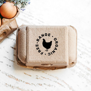 Simple Farm Fresh Eggs Chicken Silhouette Self-inking Stamp