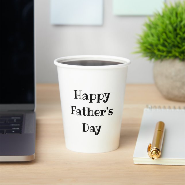 Simple Father's Day Party Black White  Paper Cups (Insitu)