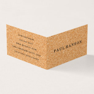 Simple Faux Cork Business Card