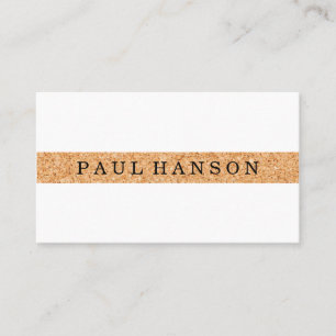 Simple Faux Cork Print Business Card