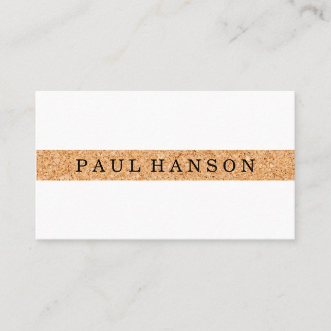 Simple Faux Cork Print Business Card (Front)