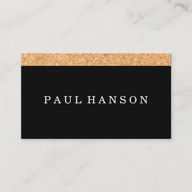 Simple Faux Cork Print Business Card (Front)