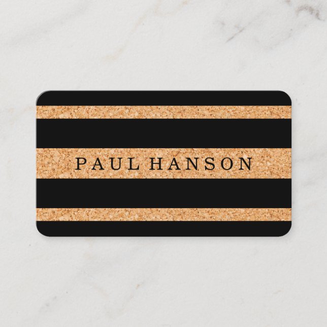 Simple Faux Cork Stripes / Variation Business Card (Front)