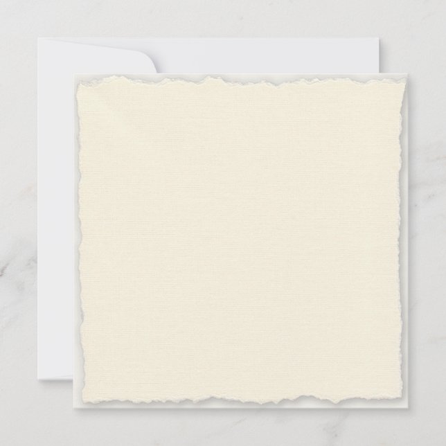 Simple Faux-Deckle Edge Square Invitation Template (Front)