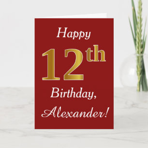 Simple Faux Gold 12e anniversaire + Carte de nom p
