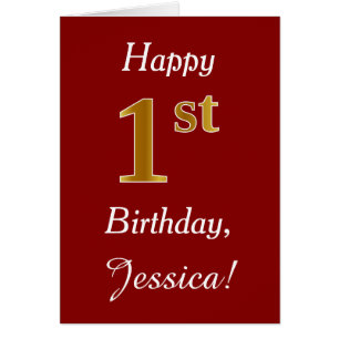 Simple Faux Gold 1er anniversaire + Carte de nom p