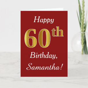 Simple Faux Gold 60e anniversaire + Carte de nom p