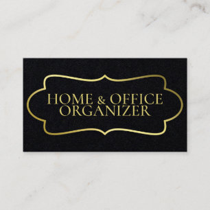 Simple FAUX Gold Black Casual Personal Assistant Business Card