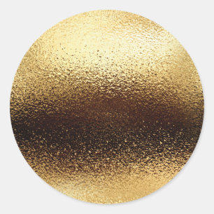 Simple Faux Gold Foil. Classic Round Sticker