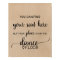 Simple Faux Kraft Calligraphy Dance Floor Sign
