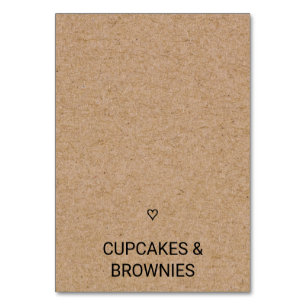 Simple Faux Kraft with Heart Food Tent Card