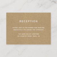 Simple Faux Rustic Kraft Wedding Reception 