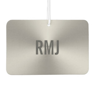 Simple Faux Silver Grey Monogram Air Freshener