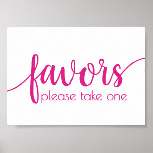 Simple Favors   Hot Pink Wedding Party Event Poster