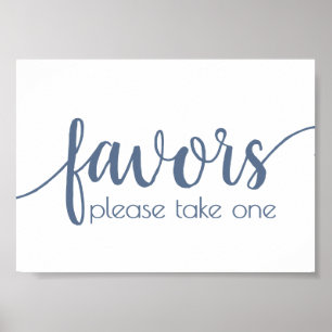 Simple Favours   Dusty Blue Wedding Party Event Poster