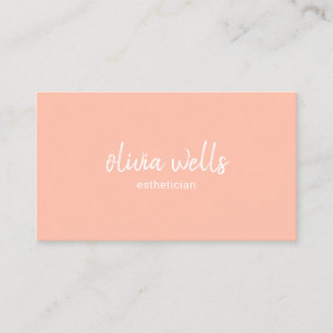 Simple Feminine Peach Coral Beauty Business Card