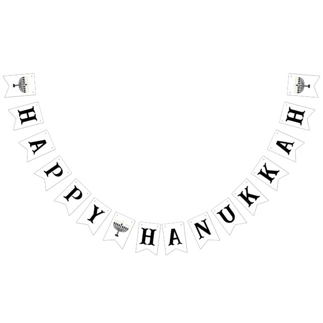 Simple Festival of Lights Menorah Hanukkah  Bunting Flags (All)
