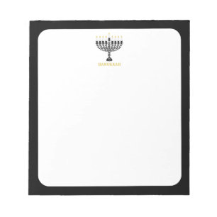Simple Festival of Lights Menorah Hanukkah Notepad
