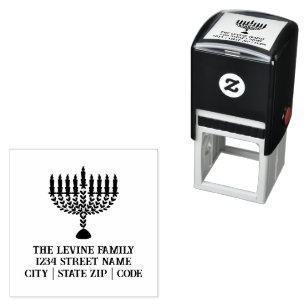 Simple Festival of Lights Menorah Hanukkah  Self-inking Stamp