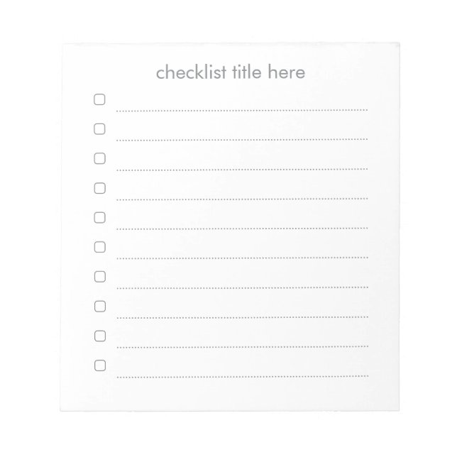 Simple festive checklist notepad (Front)