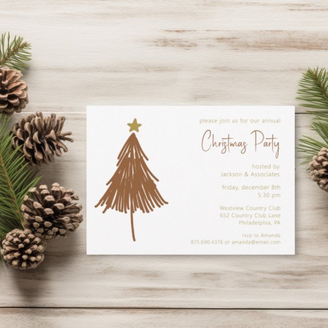 Simple Festive Christmas Tree Holiday Party Invitation (Creator Uploaded)