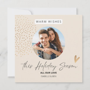 Simple Festive Couple Photo Christmas Holiday Card