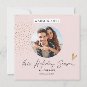 Simple Festive Couple Photo Christmas Holiday Card