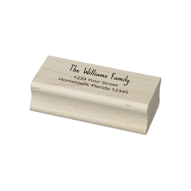 Simple Festive Family Return Address Rubber Stamp (Stamp)