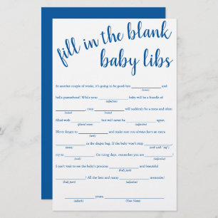 Simple Fill in the Blanks   French Blue Baby Game