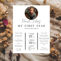Simple First Birthday Photo Milestone Timeline