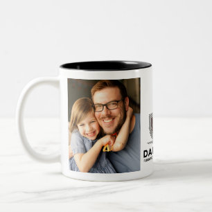Simple First Father's Day Picture Collage Two-Tone Coffee Mug