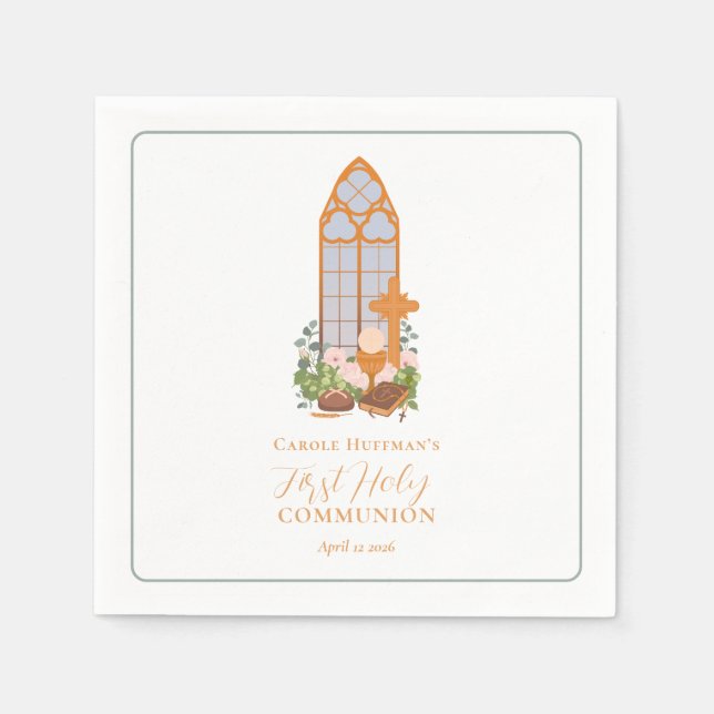Simple First Holy Communion Eucharist Napkin (Front)