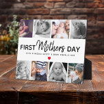 Simple First Mother's Day Picture Collage Keepsake Plaque<br><div class="desc">Capture the magic of first-time motherhood with our Simple First Mother's Day Picture Collage Keepsake Plaque. This customizable memento features 8 square insta-style photos, whimsical 'First Mother's Day' message, and attention-grabbing modern script. Make it even more personal with a cute red heart (colour is adjustable!) and the inclusion of your...</div>