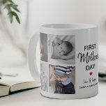 Simple First Mother's Day Picture Collage | Mommy Coffee Mug<br><div class="desc">Create your very own special first Mothers day gift with this cute picture collage coffee mug. Featuring 8 square photographs and the text 'First Mother's Day', the word Mother is in modern script, a cute little red heart that can be changed to any colour, love & kisses and name/s. All...</div>