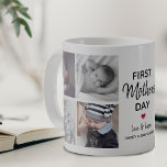 Simple First Mother's Day Picture Collage | Mommy Coffee Mug<br><div class="desc">Create your very own special first Mothers day gift with this cute picture collage coffee mug. Featuring 8 square photographs and the text 'First Mother's Day', the word Mother is in modern script, a cute little red heart that can be changed to any color, love & kisses and name/s. All...</div>