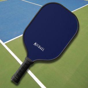 Simple First Name Elegant Modern Dark Navy Blue Pi Pickleball Paddle
