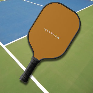 Simple First Name Elegant Modern Font Orange Pickleball Paddle
